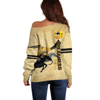 Personalized Preakness Horse Racing Off Shoulder Sweater 150th Anniversary Run For The Black-Eyed Susans
