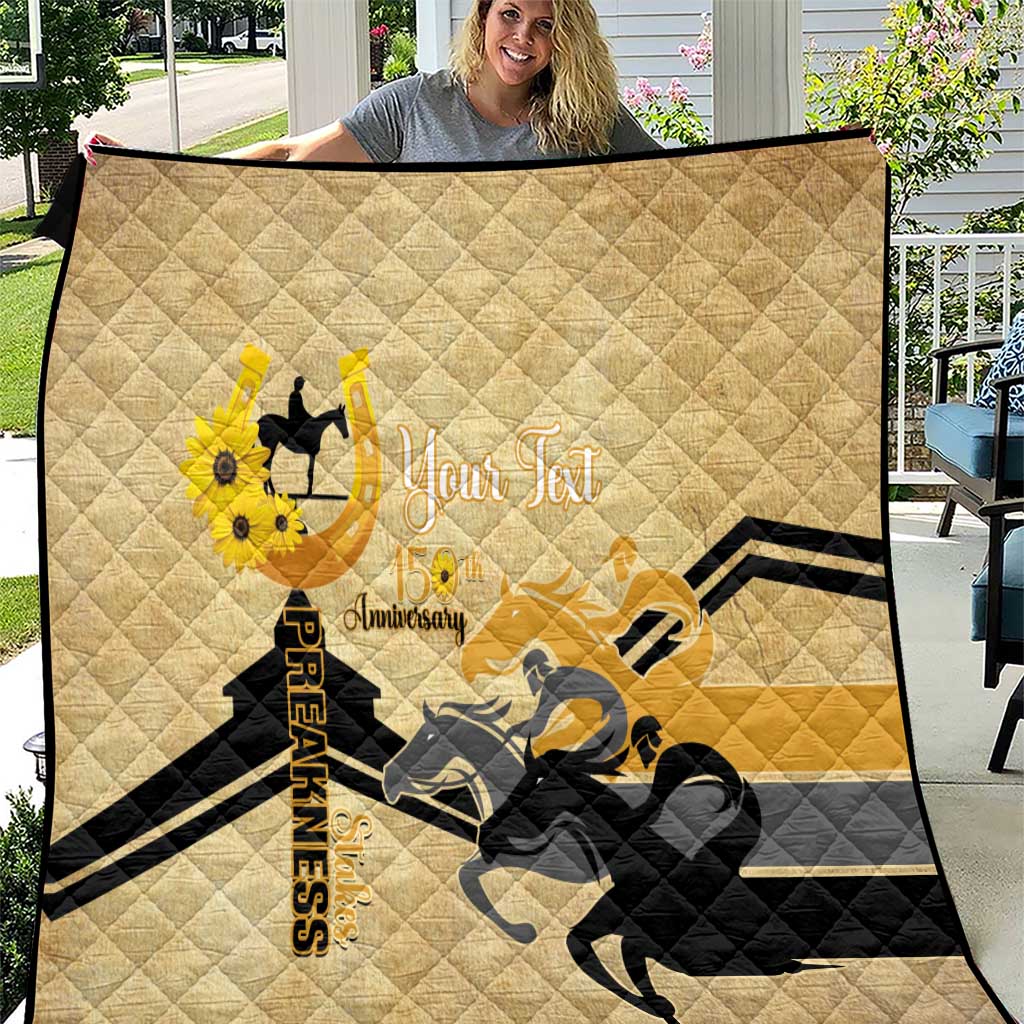 Personalized Preakness Horse Racing Quilt 150th Anniversary Run For The Black-Eyed Susans
