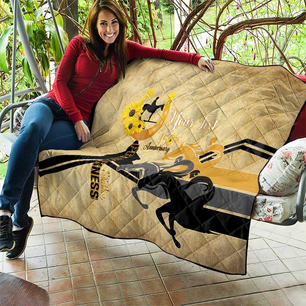 Personalized Preakness Horse Racing Quilt 150th Anniversary Run For The Black-Eyed Susans