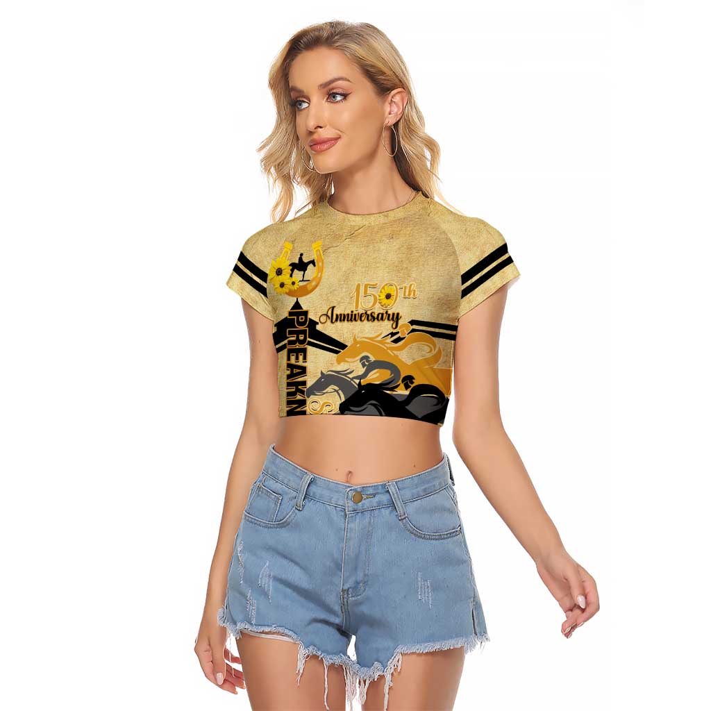 Personalized Preakness Horse Racing Raglan Cropped T Shirt 150th Anniversary Run For The Black-Eyed Susans