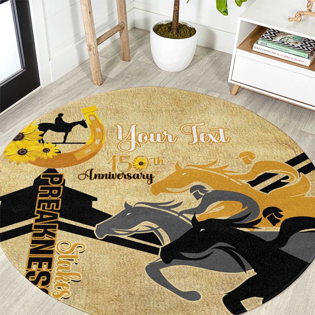 Personalized Preakness Horse Racing Round Carpet 150th Anniversary Run For The Black-Eyed Susans