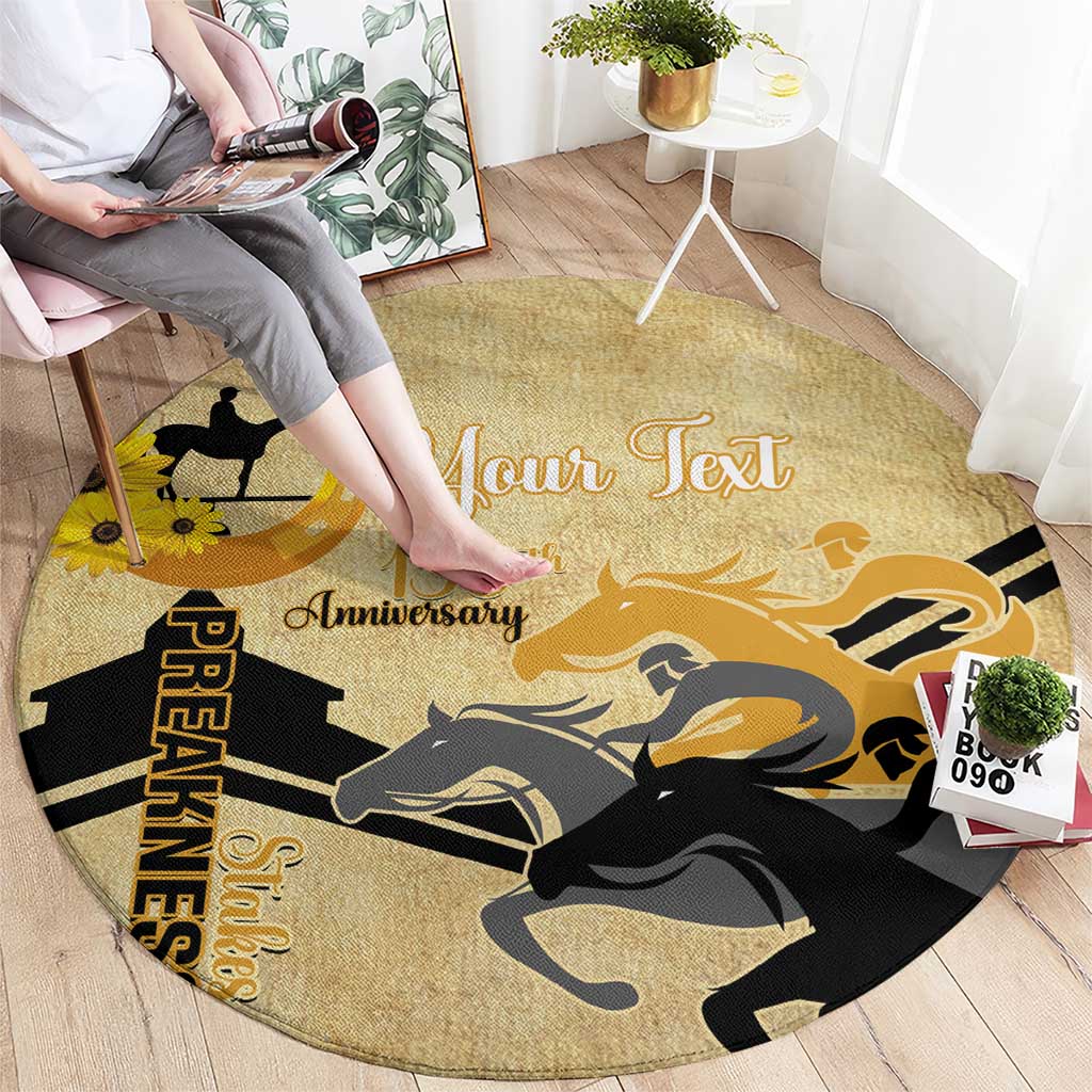 Personalized Preakness Horse Racing Round Carpet 150th Anniversary Run For The Black-Eyed Susans
