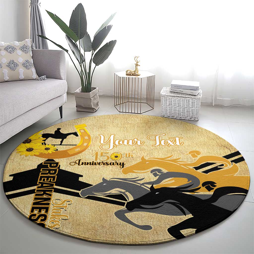 Personalized Preakness Horse Racing Round Carpet 150th Anniversary Run For The Black-Eyed Susans