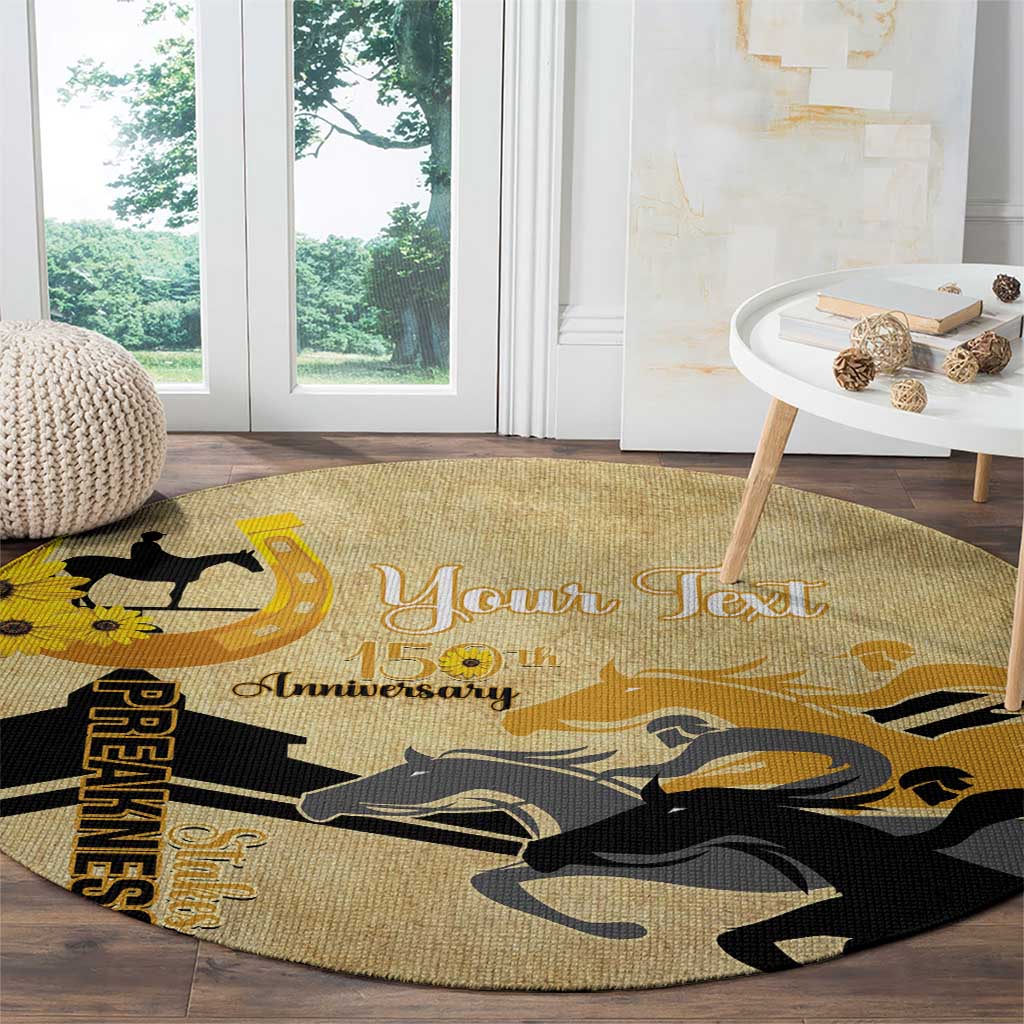 Personalized Preakness Horse Racing Round Carpet 150th Anniversary Run For The Black-Eyed Susans