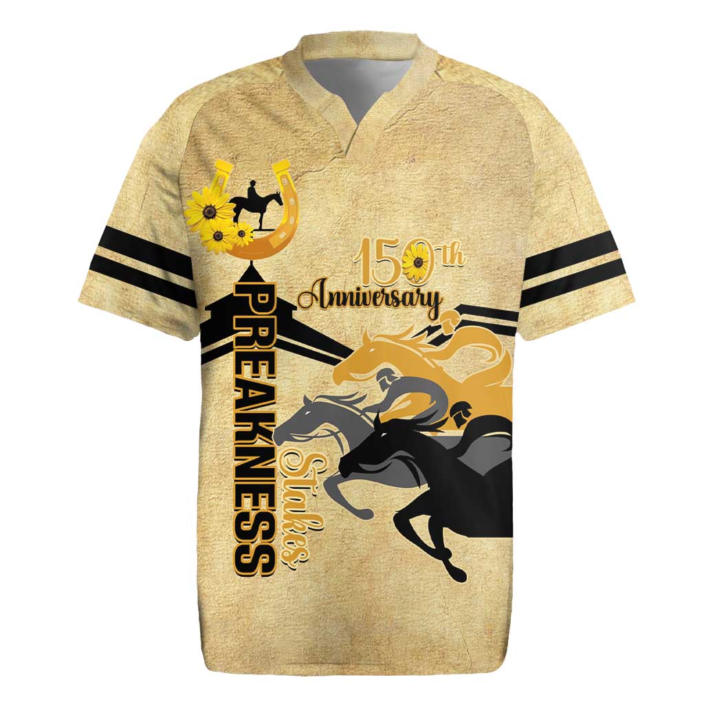 Personalized Preakness Horse Racing Rugby Jersey 150th Anniversary Run For The Black-Eyed Susans