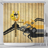 Personalized Preakness Horse Racing Shower Curtain 150th Anniversary Run For The Black-Eyed Susans