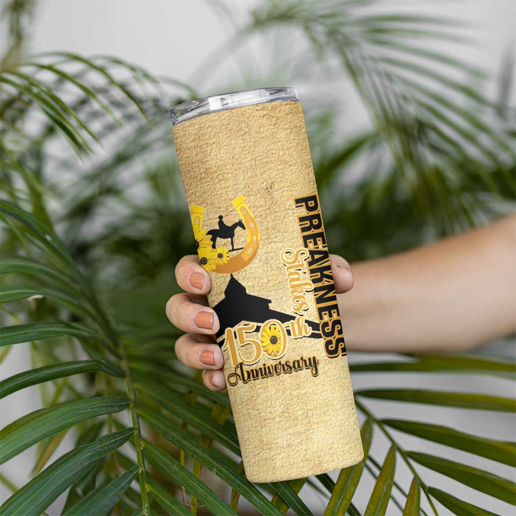 Personalized Preakness Horse Racing Skinny Tumbler 150th Anniversary Run For The Black-Eyed Susans