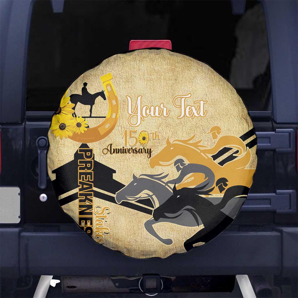Personalized Preakness Horse Racing Spare Tire Cover 150th Anniversary Run For The Black-Eyed Susans