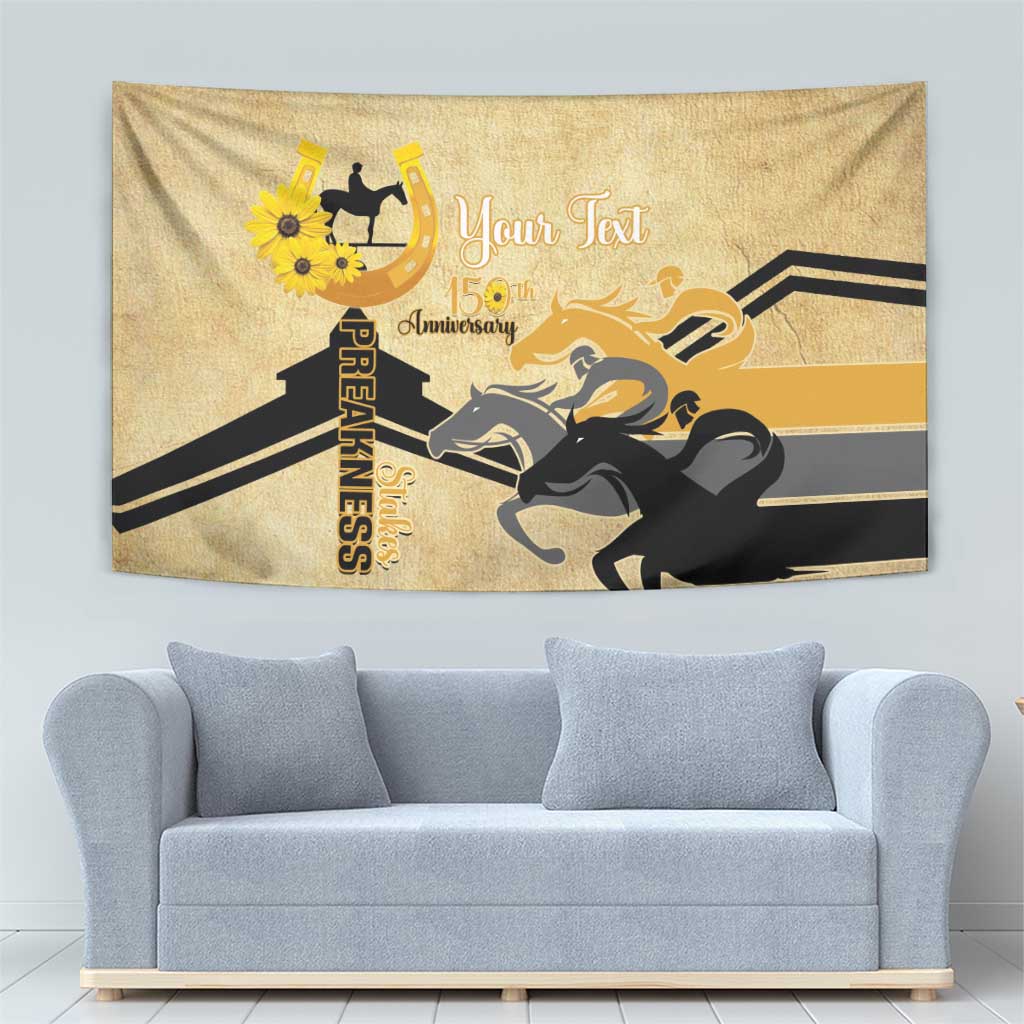 Personalized Preakness Horse Racing Tapestry 150th Anniversary Run For The Black-Eyed Susans