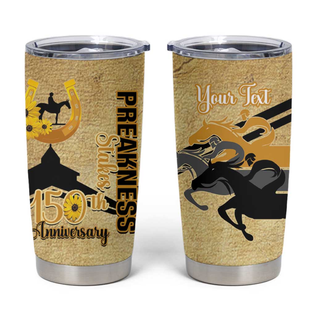 Personalized Preakness Horse Racing Tumbler Cup 150th Anniversary Run For The Black-Eyed Susans