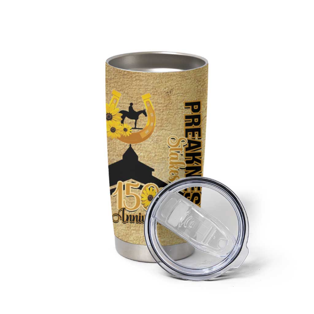 Personalized Preakness Horse Racing Tumbler Cup 150th Anniversary Run For The Black-Eyed Susans