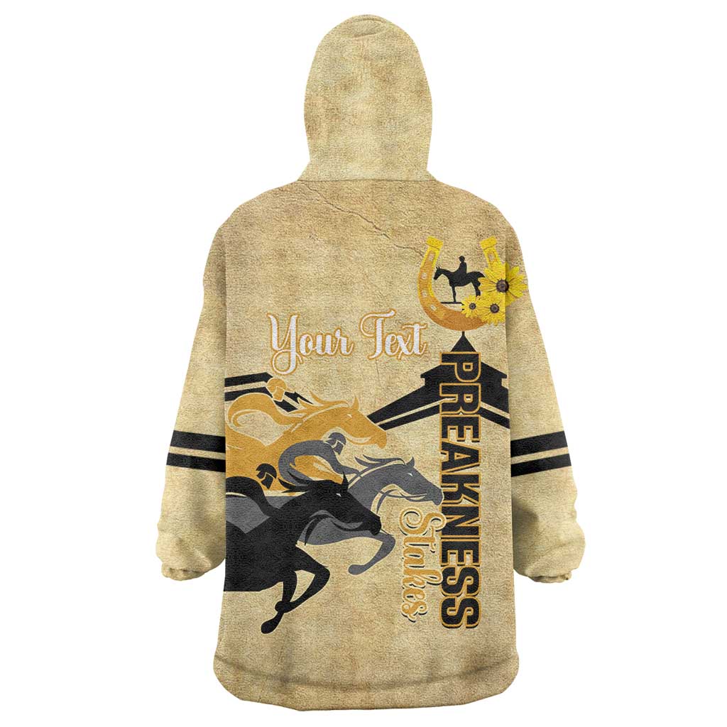 Personalized Preakness Horse Racing Wearable Blanket Hoodie 150th Anniversary Run For The Black-Eyed Susans