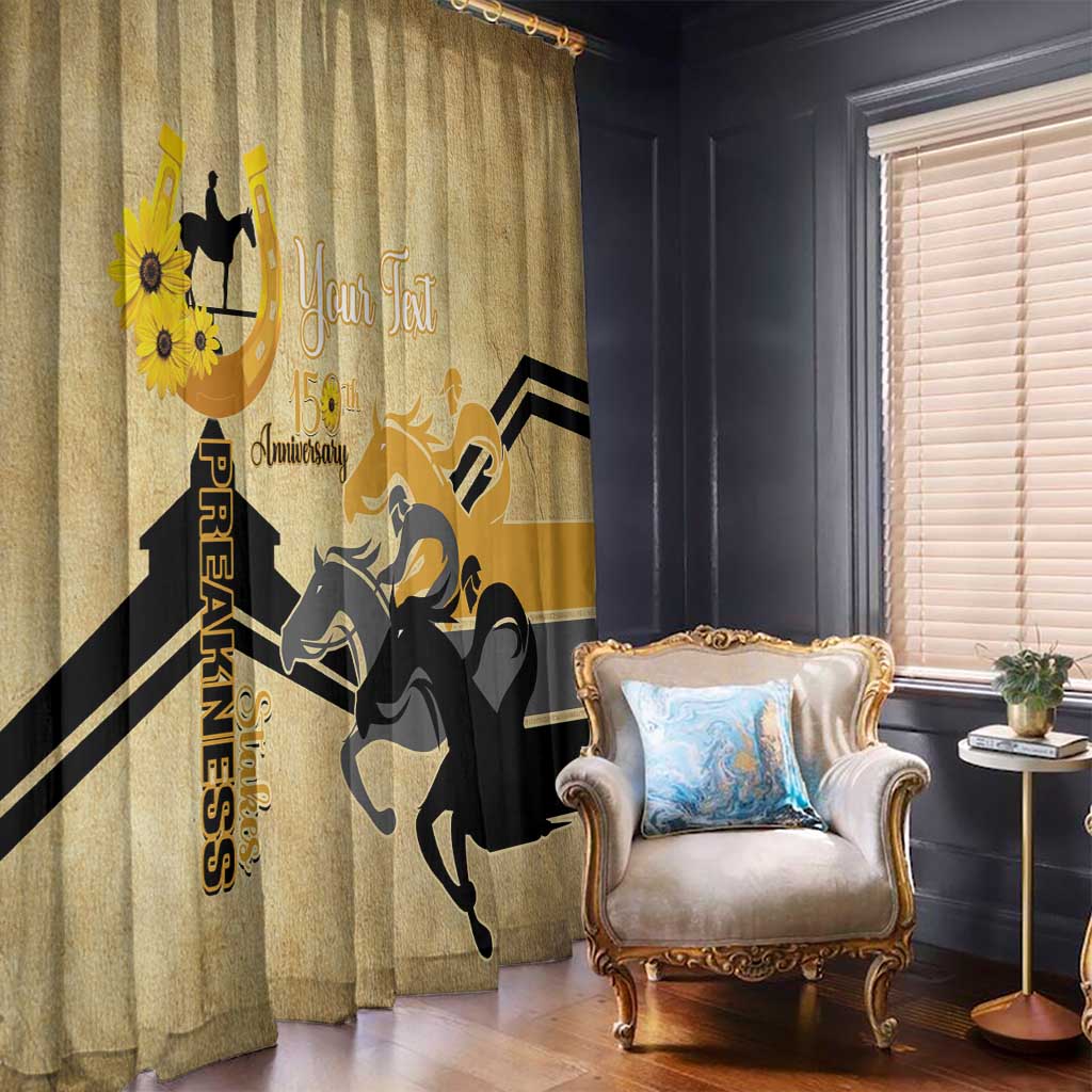Personalized Preakness Horse Racing Window Curtain 150th Anniversary Run For The Black-Eyed Susans