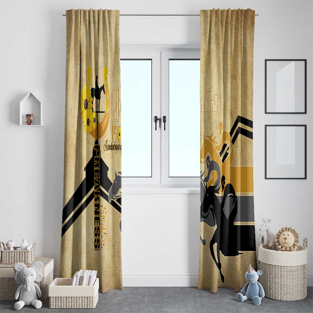 Personalized Preakness Horse Racing Window Curtain 150th Anniversary Run For The Black-Eyed Susans