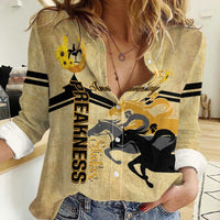 Personalized Preakness Horse Racing Women Casual Shirt 150th Anniversary Run For The Black-Eyed Susans