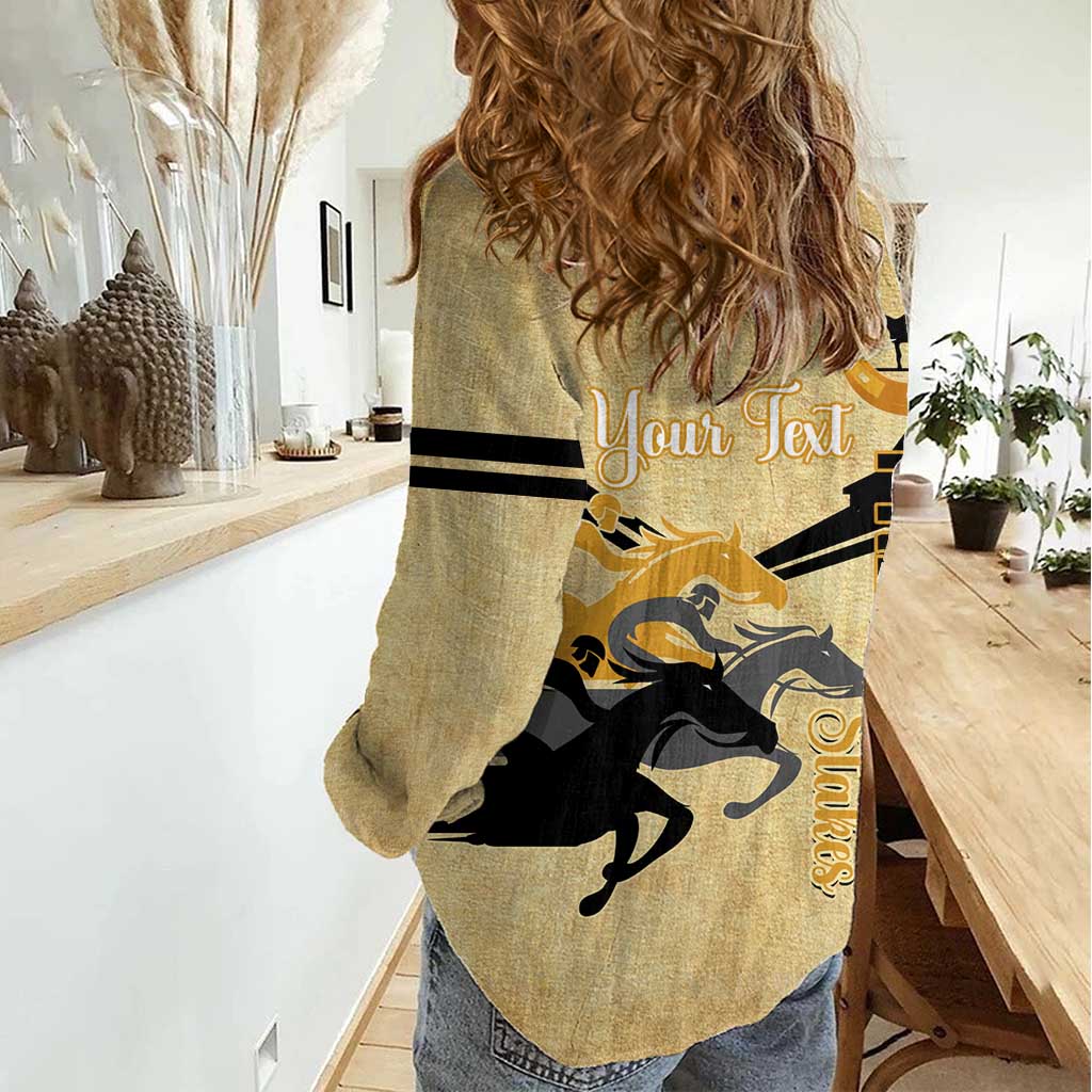 Personalized Preakness Horse Racing Women Casual Shirt 150th Anniversary Run For The Black-Eyed Susans