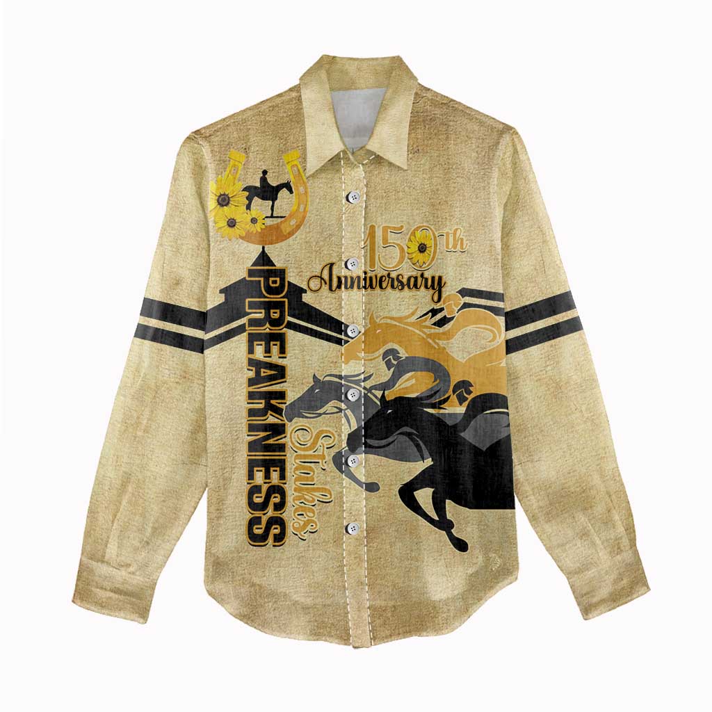 Personalized Preakness Horse Racing Women Casual Shirt 150th Anniversary Run For The Black-Eyed Susans