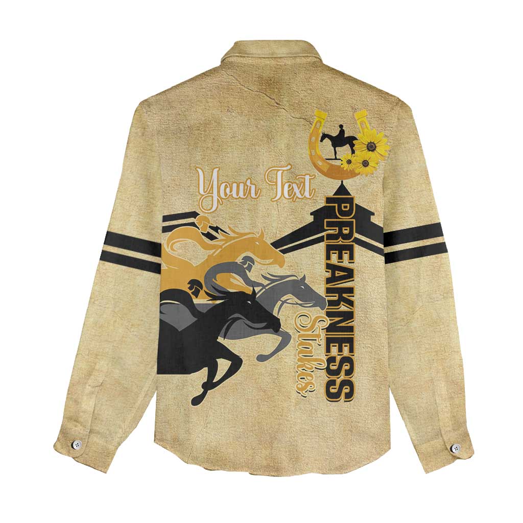 Personalized Preakness Horse Racing Women Casual Shirt 150th Anniversary Run For The Black-Eyed Susans