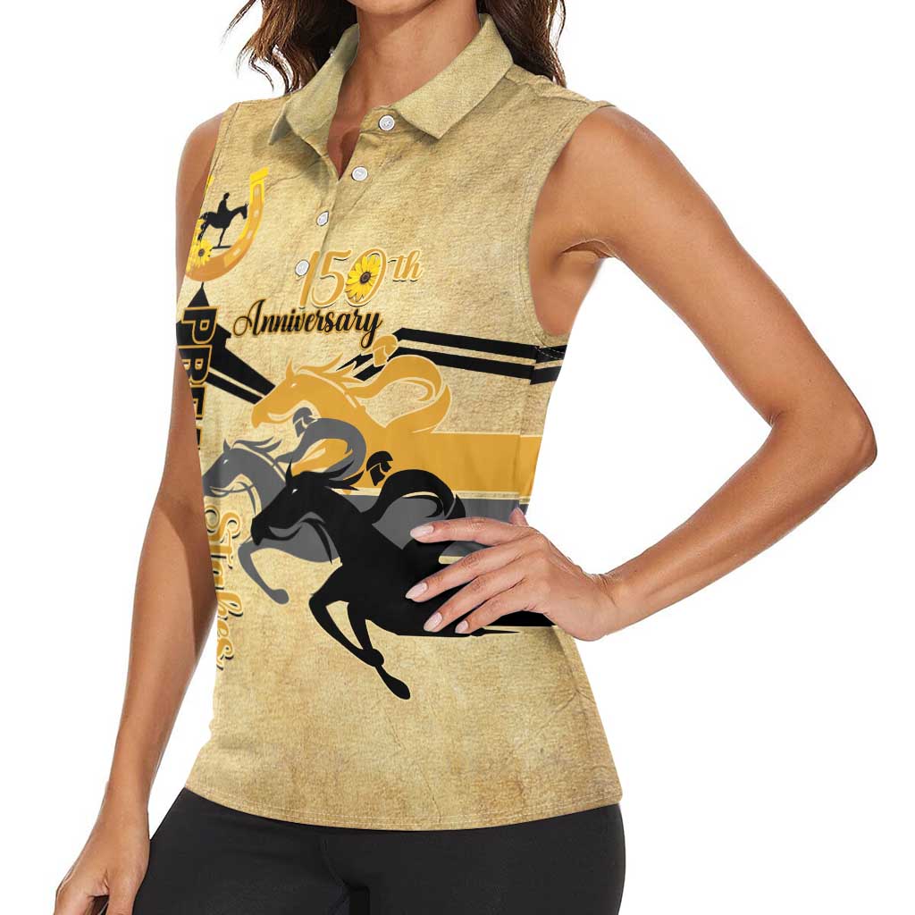 Personalized Preakness Horse Racing Women Sleeveless Polo Shirt 150th Anniversary Run For The Black-Eyed Susans