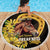 Personalized Preakness Horse Racing Beach Blanket Horseshoe With Black-Eyed Susans