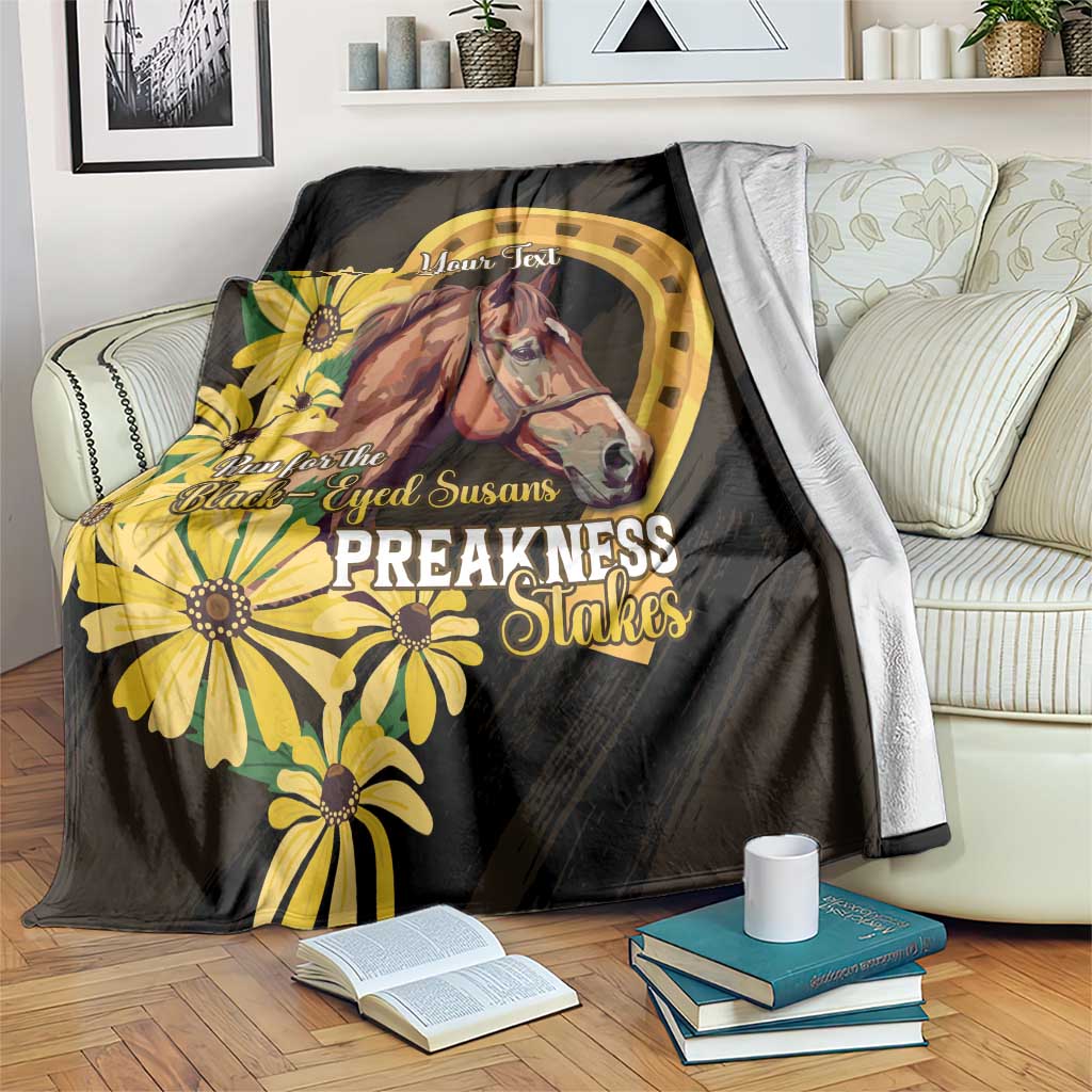 Personalized Preakness Horse Racing Blanket Horseshoe With Black-Eyed Susans