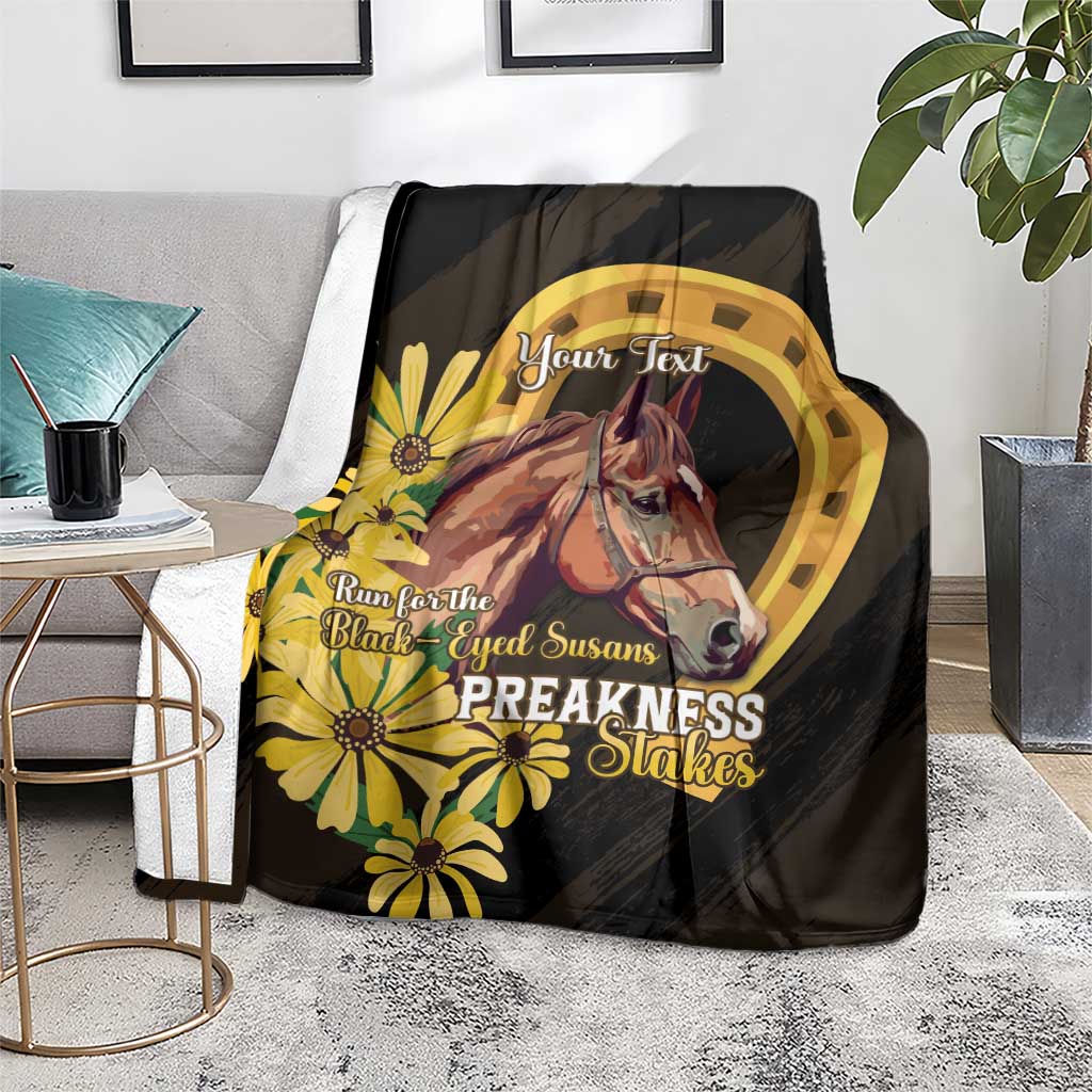 Personalized Preakness Horse Racing Blanket Horseshoe With Black-Eyed Susans