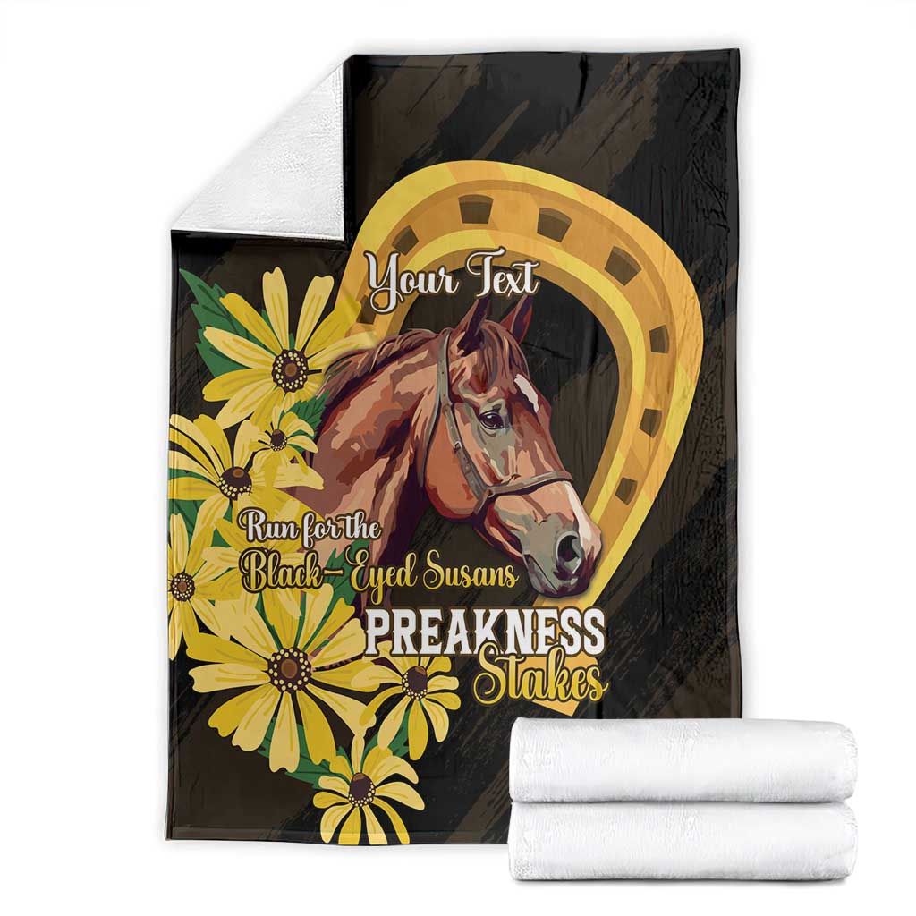 Personalized Preakness Horse Racing Blanket Horseshoe With Black-Eyed Susans