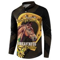 Personalized Preakness Horse Racing Button Sweatshirt Horseshoe With Black-Eyed Susans