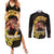 Personalized Preakness Horse Racing Couples Matching Summer Maxi Dress and Long Sleeve Button Shirt Horseshoe With Black-Eyed Susans