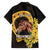 Personalized Preakness Horse Racing Family Matching Off The Shoulder Long Sleeve Dress and Hawaiian Shirt Horseshoe With Black-Eyed Susans