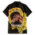 Personalized Preakness Horse Racing Family Matching Off Shoulder Short Dress and Hawaiian Shirt Horseshoe With Black-Eyed Susans