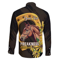 Personalized Preakness Horse Racing Family Matching Summer Maxi Dress and Hawaiian Shirt Horseshoe With Black-Eyed Susans