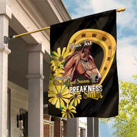 Personalized Preakness Horse Racing Garden Flag Horseshoe With Black-Eyed Susans