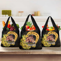 Personalized Preakness Horse Racing Grocery Bag Horseshoe With Black-Eyed Susans