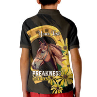 Personalized Preakness Horse Racing Kid Polo Shirt Horseshoe With Black-Eyed Susans