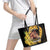 Personalized Preakness Horse Racing Leather Tote Bag Horseshoe With Black-Eyed Susans