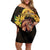 Personalized Preakness Horse Racing Off Shoulder Short Dress Horseshoe With Black-Eyed Susans