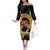 Personalized Preakness Horse Racing Off The Shoulder Long Sleeve Dress Horseshoe With Black-Eyed Susans