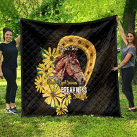 Personalized Preakness Horse Racing Quilt Horseshoe With Black-Eyed Susans