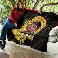 Personalized Preakness Horse Racing Quilt Horseshoe With Black-Eyed Susans