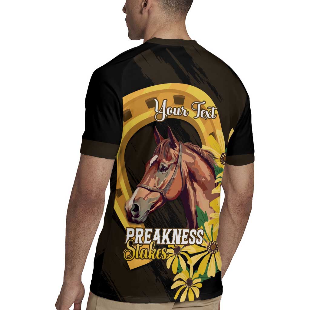 Personalized Preakness Horse Racing Rugby Jersey Horseshoe With Black-Eyed Susans