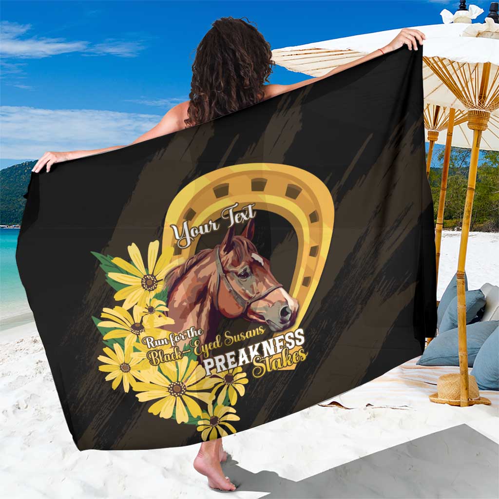 Personalized Preakness Horse Racing Sarong Horseshoe With Black-Eyed Susans