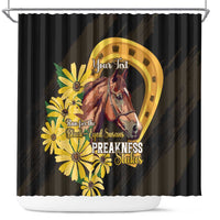 Personalized Preakness Horse Racing Shower Curtain Horseshoe With Black-Eyed Susans