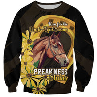 Personalized Preakness Horse Racing Sweatshirt Horseshoe With Black-Eyed Susans