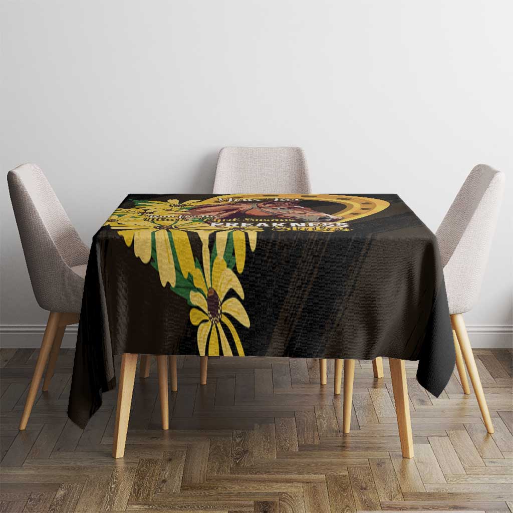 Personalized Preakness Horse Racing Tablecloth Horseshoe With Black-Eyed Susans