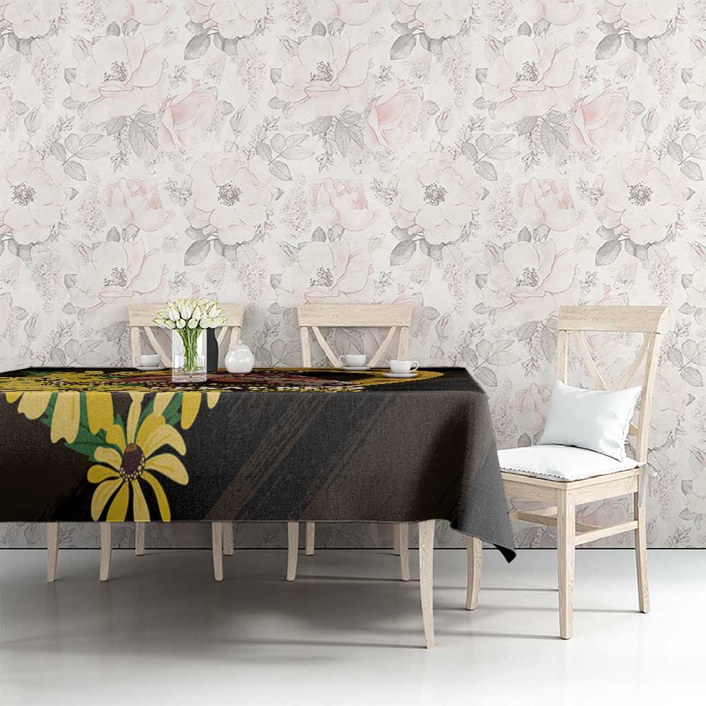 Personalized Preakness Horse Racing Tablecloth Horseshoe With Black-Eyed Susans