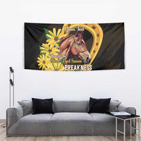 Personalized Preakness Horse Racing Tapestry Horseshoe With Black-Eyed Susans