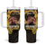 Personalized Preakness Horse Racing Tumbler With Handle Horseshoe With Black-Eyed Susans