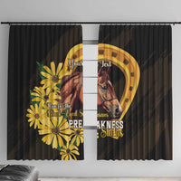 Personalized Preakness Horse Racing Window Curtain Horseshoe With Black-Eyed Susans