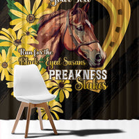Personalized Preakness Horse Racing Window Curtain Horseshoe With Black-Eyed Susans